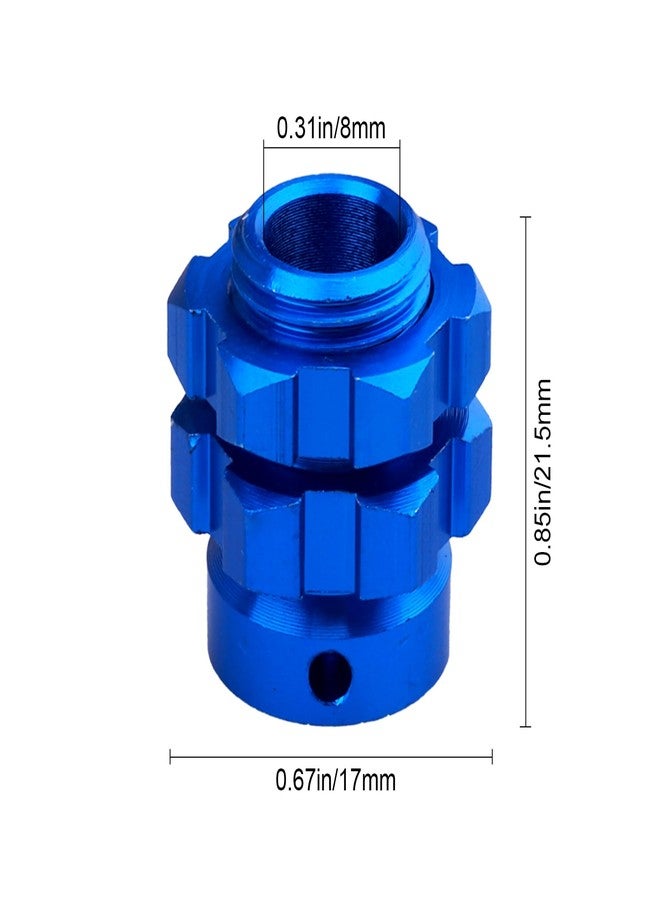 AllinRC Aluminum 17mm Splined Wheel Hubs/Nuts 17mm Hex Spacers Extensions Adapters for 1/10 Traxxas Summit Losi Baja Rey, Set of 4 (Navy Blue) - Image 2